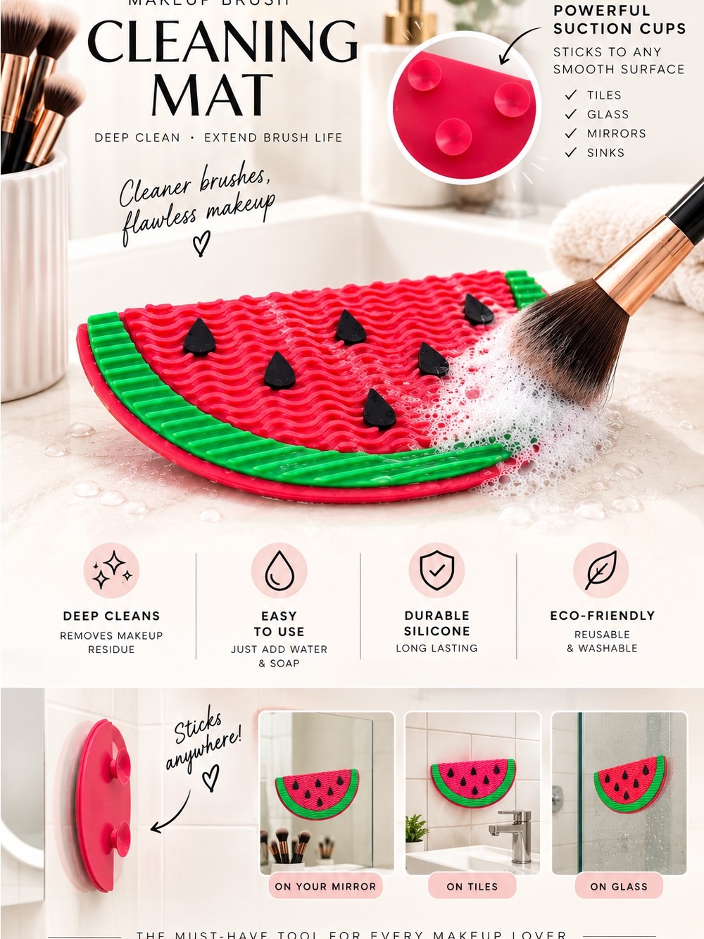 Watermelon Silicone Brush Cleaning Mat
